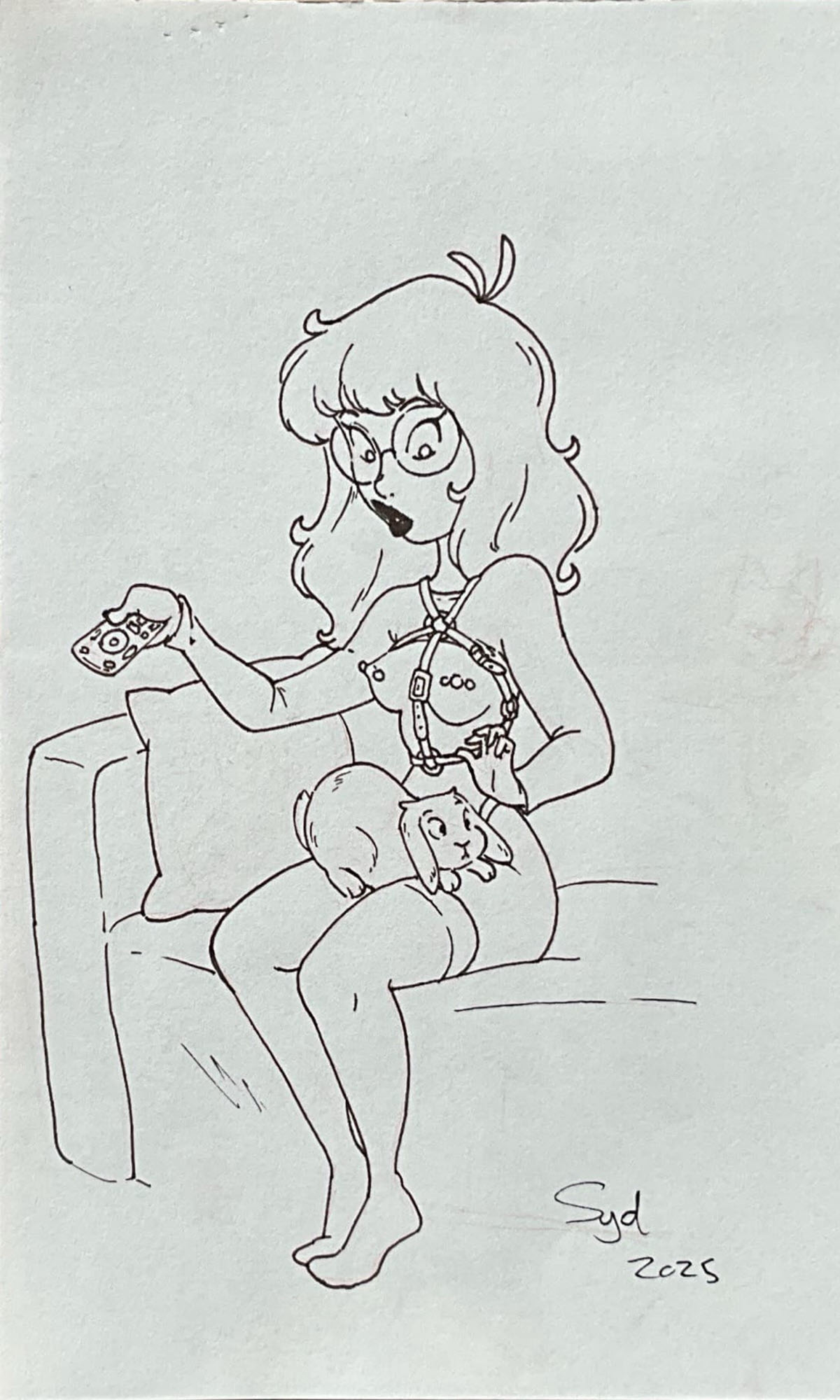 Occupied Couch Bunny by Syd Stroud