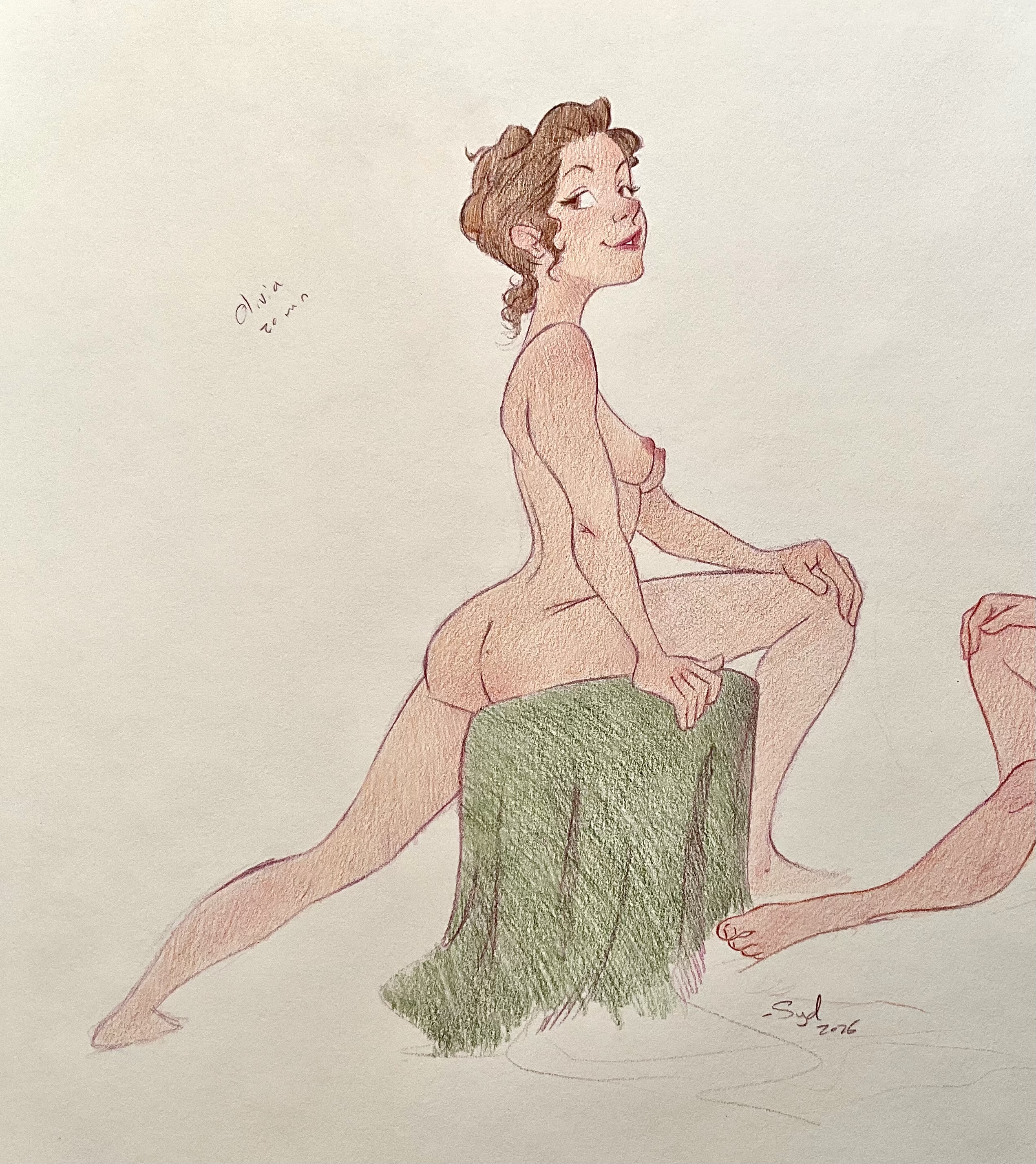Olivia — Seated on a Mossy Stump by Syd Stroud